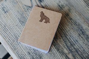 Walking Wolf B7 Blank Notebook