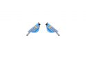 Wooden earrings Blue Cutebird Earrings