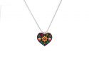 Wooden Pendant Folk Heart – Black