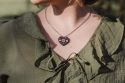 Wooden Pendant Folk Heart – Black