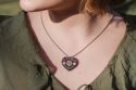 Wooden Pendant Folk Heart – Black
