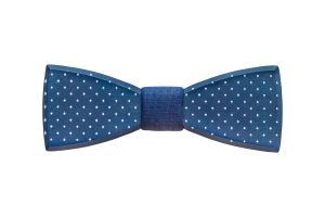 Wooden Bow Tie Navy Speckle
