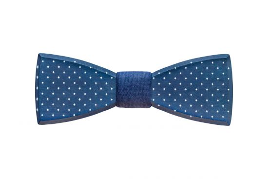 Wooden Bow Tie Navy Speckle