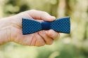 Wooden Bow Tie Navy Speckle
