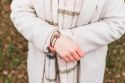 Wooden String Bracelet Red Folk Heart with dedication