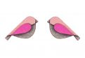 Wooden earrings Pink Bird Earrings