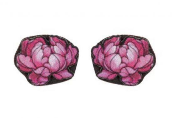 Peony wooden earrings