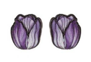 Wooden earrings Tulip