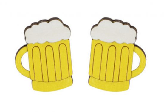 Wooden Earrings Beer Earrings