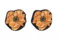 Wooden earrings Icelandic poppy