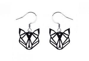 Wooden earrings Black Foxy Earrings