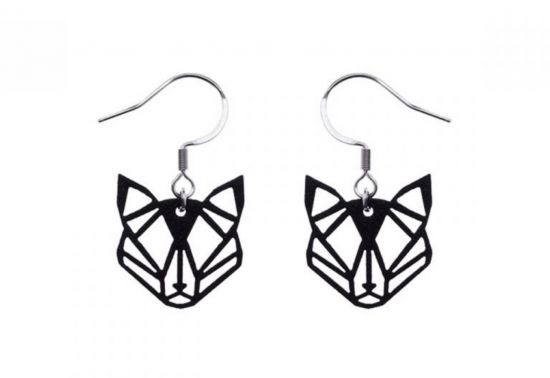 Wooden earrings Black Foxy Earrings