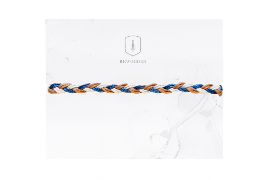 Knitted bracelet Blue and Brown