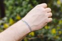 Knitted bracelet Blue