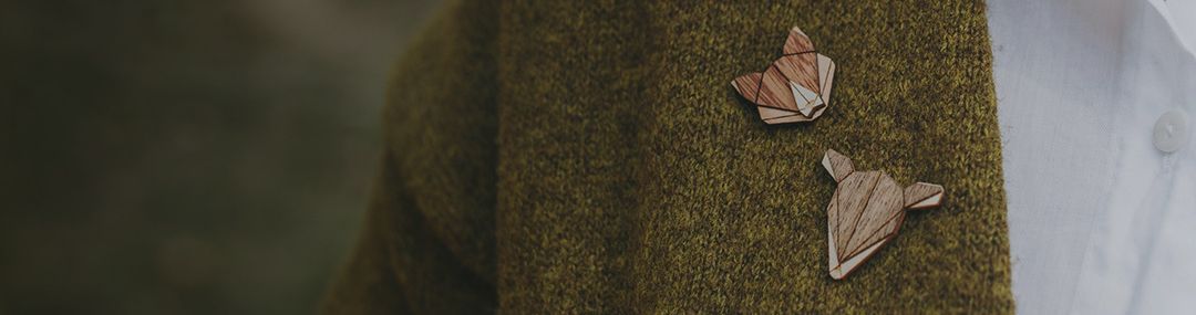 Wooden Brooches