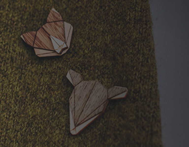 Wooden Brooches