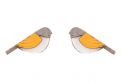 Wooden earrings Orange Cutebird Earrings