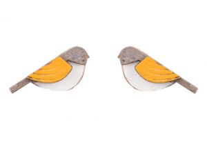 Wooden earrings Orange Cutebird Earrings