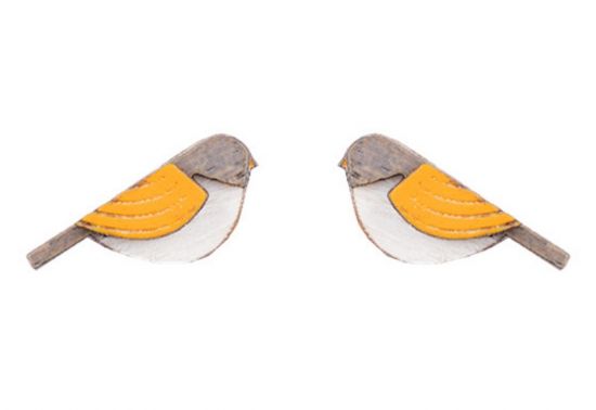 Wooden earrings Orange Cutebird Earrings