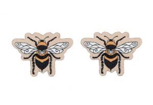 Wooden earrings Bee