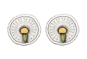 Dandelion wooden earrings