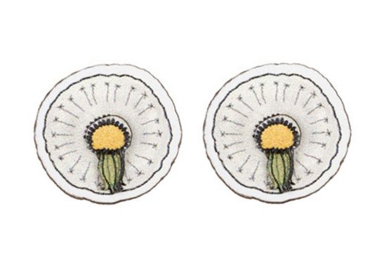Dandelion wooden earrings