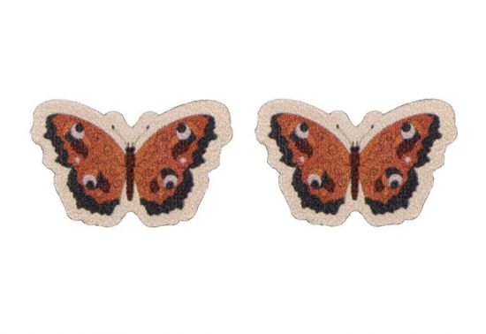 Rouge Butterfly Wooden Earrings  