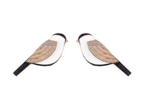 Wooden earrings Natural Cutebird Earrings