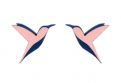 Wooden earrings Pink Hummingbird Earrings