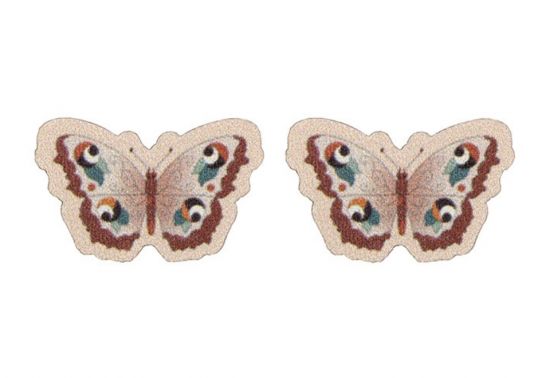 Rose Butterfly Wooden Earrings  