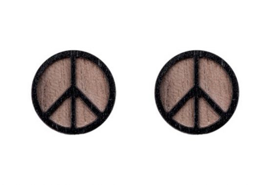 Wooden earrings Peace Earrings