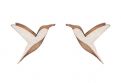 Wooden earrings Natural Hummingbird Earrings