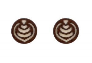 Wooden earrings Latté Art Earrings