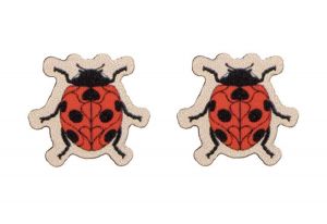 Ladybird Wooden Earrings
