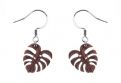 Wooden earrings Monstera Earrings