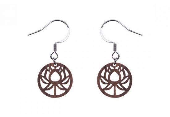 Wooden earrings Lotos Earrings