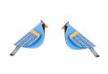 Wooden earrings Blue Cutebird Earrings