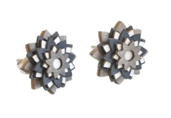 Wooden earrings Nox Star Flower Earrings