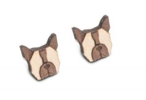 Wooden earrings French Bulldog Earrings