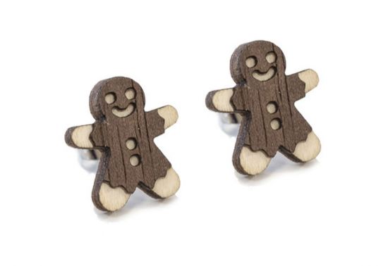 Wooden earrings Gingerbread earrings