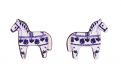 Wooden Earrings – Scandi Blue Horse