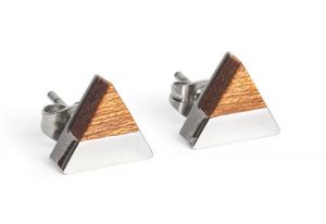 Metal earrings Red Earrings Triangle