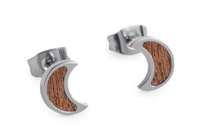 Metal earrings Red Earrings Halfmoon
