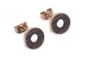 Metal earrings Rose Earrings Circle