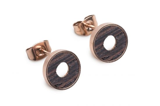 Metal earrings Rose Earrings Circle