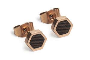 Metal earrings Rose Earrings Hexagon