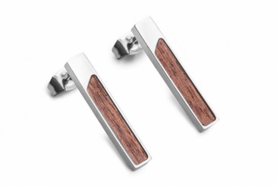 Metal earrings Red Earrings Rectangle