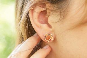 Wooden Earrings Turtle