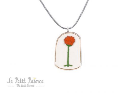 Wooden pendant The Little Prince Rose Pendant