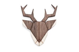 Wooden brooch Deer Brooch